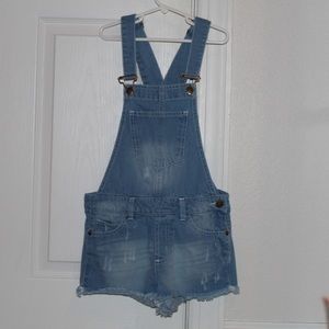 Girls' Denim Overall Shorts
